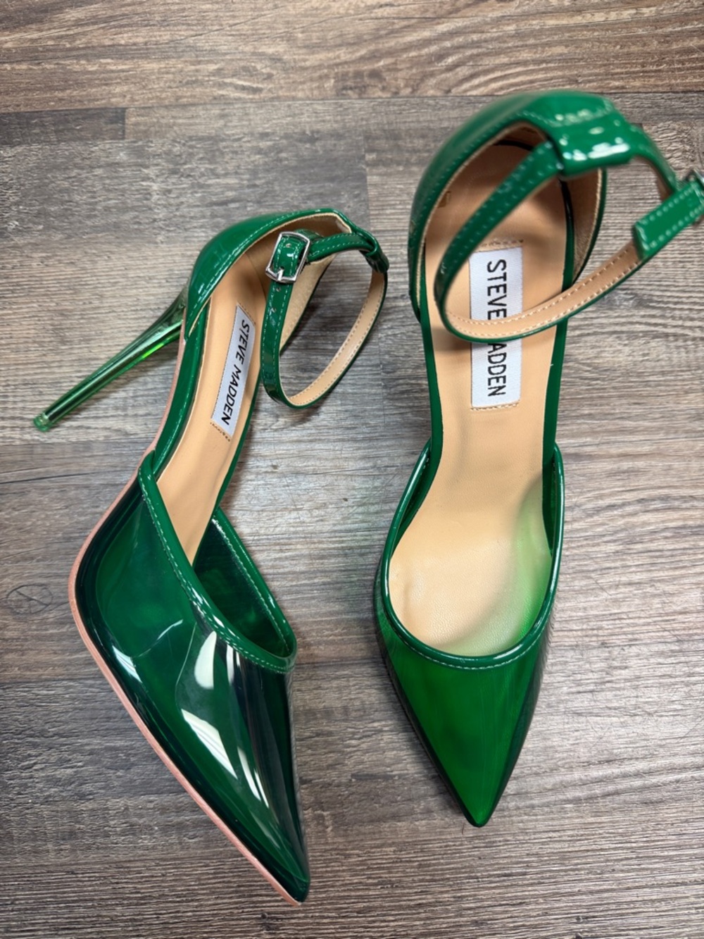 BRAND NEW Steve Madden Opar Translucent Green Stiletto Pump Heels Shoe Size 7